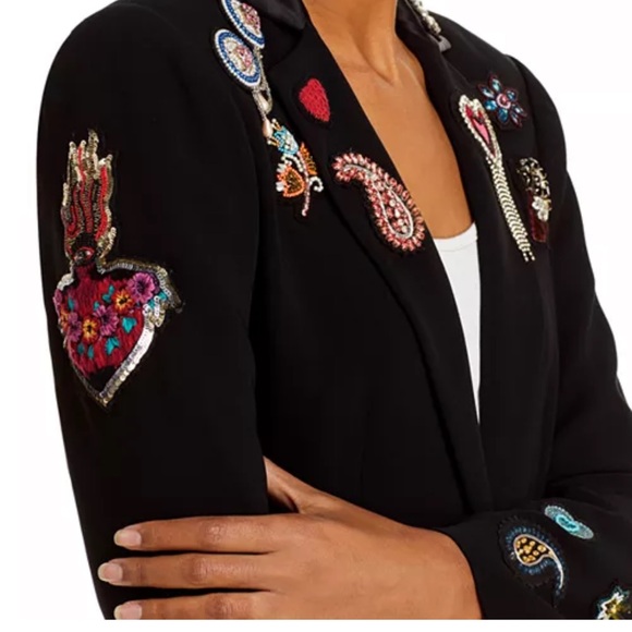 Cinq à Sept Black Embellished Blazer - Picture 3 of 7